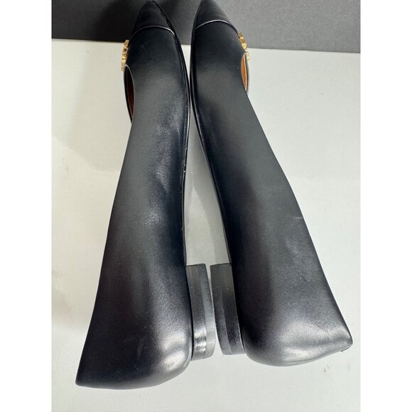 Tory Burch Everly Pointed Toe Flat Leather Shoes Black Size 6.5 New - Picture 4 of 8